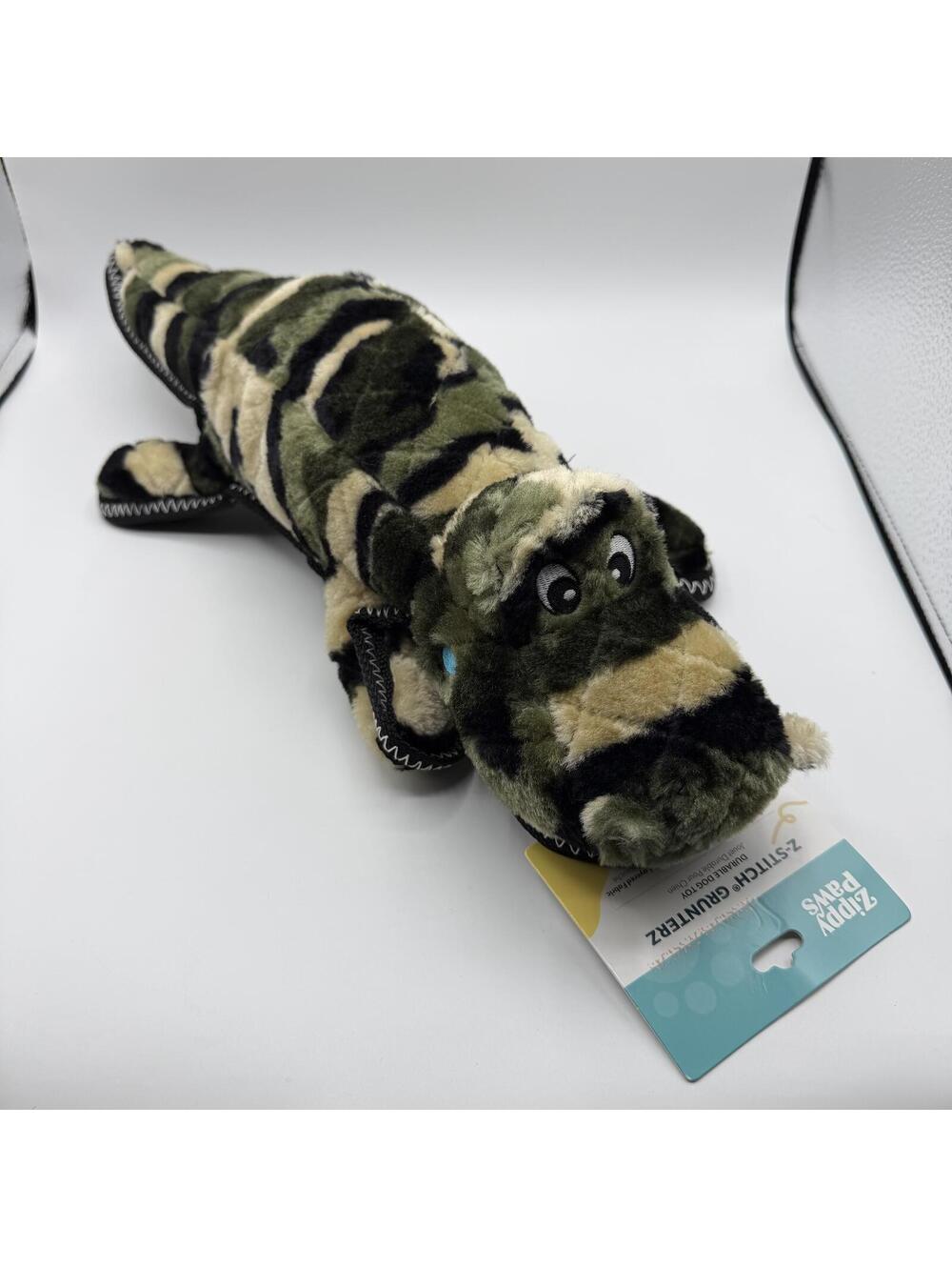 ZippyPaws Z-Stitch Grunterz Camron The Camo Gator Grunter Squeaker Zippy Paws
